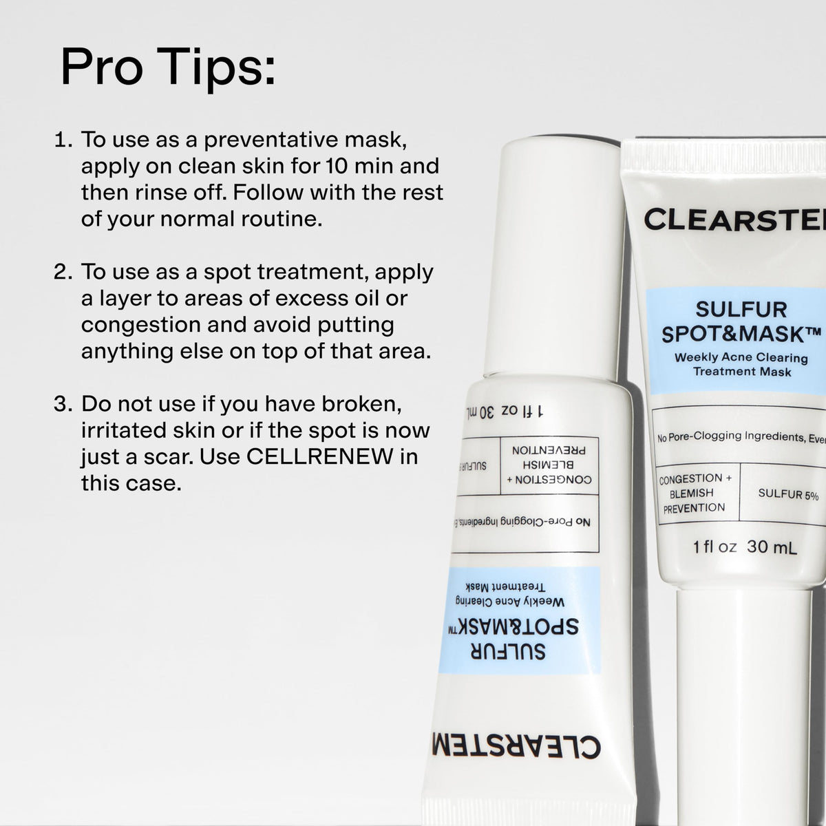 CLEARSTEM mask on oily skin helping control shine.