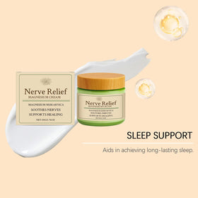 Hands applying CleJoy Nerve Relief Cream for targeted relief