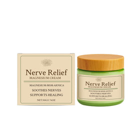 CleJoy Nerve Relief Cream jar close-up showing rich moisture for skin nourishment