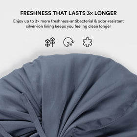 Morning-ready look after wearing Clementine bonnet for smoother, tangle-free hair.