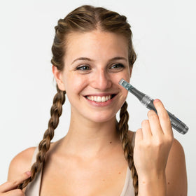 CLETINA Derma Roller Pen with protective travel case showcases portability