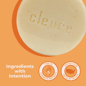 Oatmeal soothing Cleure Bar used for comfortable cleansing