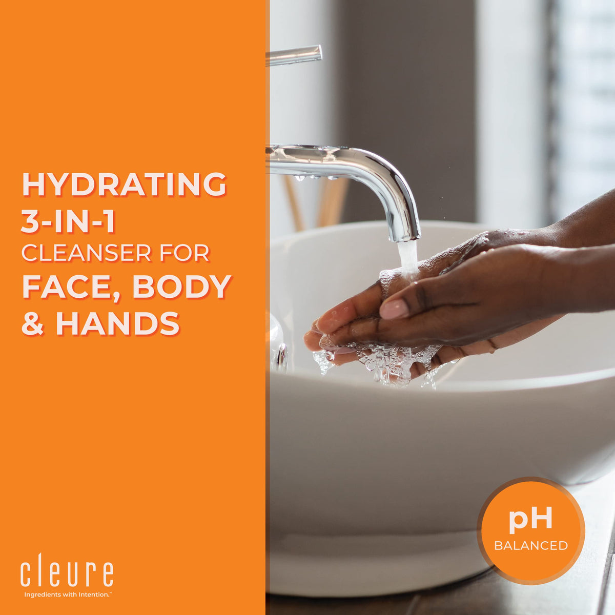 Cleure fragrance-free label highlighting safe option for skin sensitivities