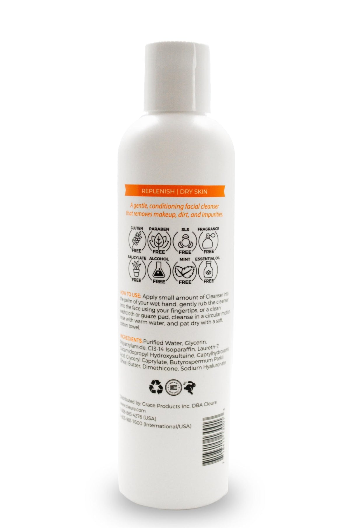 Cleure Gentle Face Cleanser texture shows lotion-like hydration without greasiness