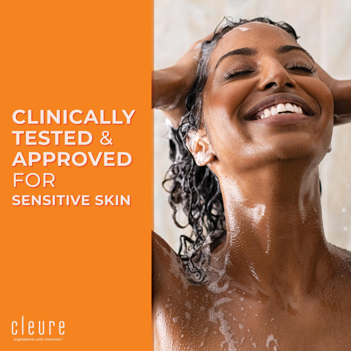 Glycerin-rich ingredient closeup in Cleure shampoo, promoting lightweight moisturizing cleanse.