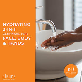 Cleure cleanser supports a calm skincare routine for sensitive, eczema-prone skin.