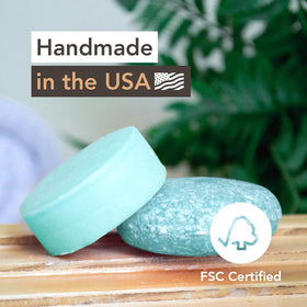 Clever Yoga Wave Eucalyptus shampoo bar lathers quickly for a refreshing wash.