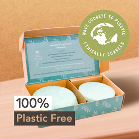Clever Yoga Wave Eucalyptus travel shampoo bar fits compactly in luggage.