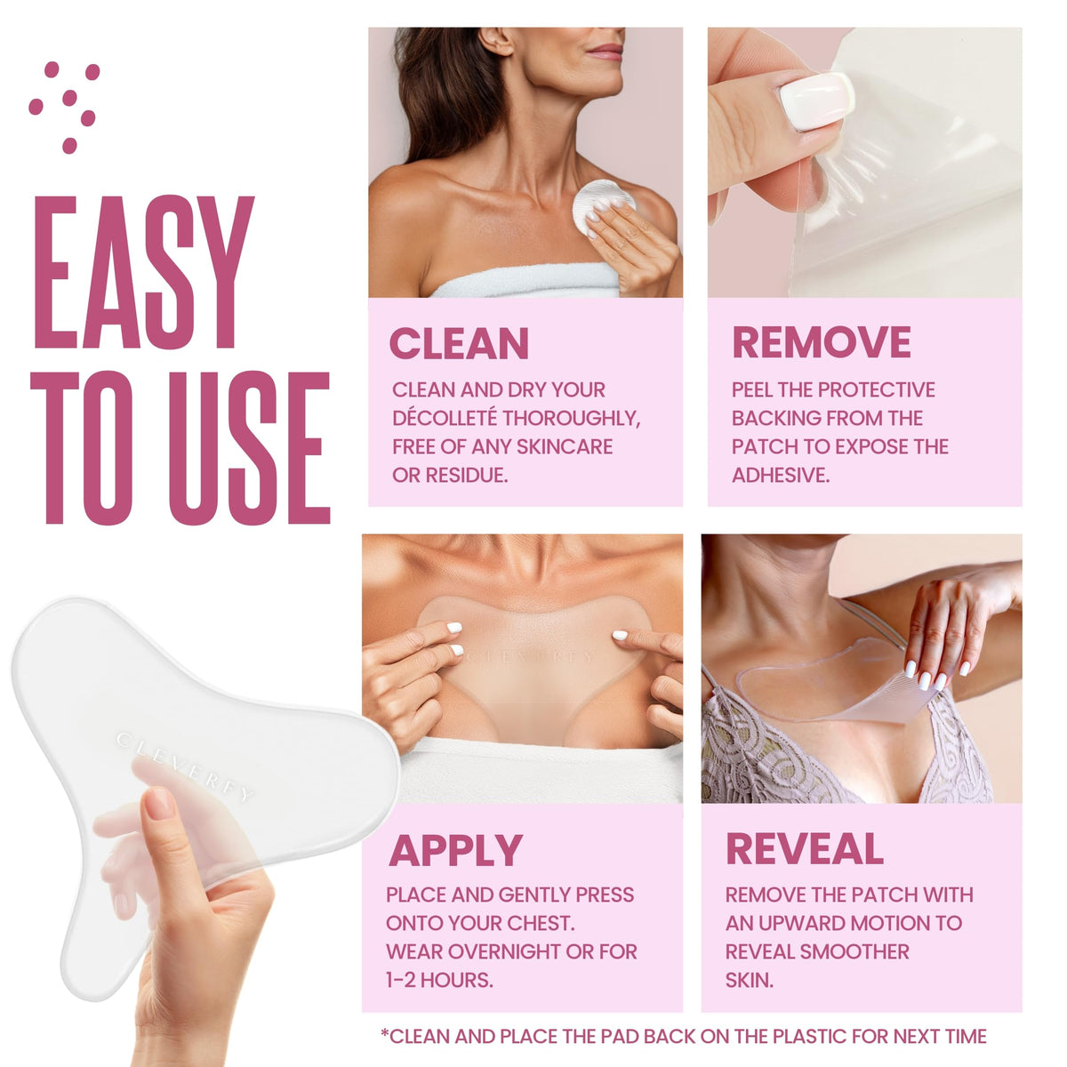 CLEVERFY dermatologist-approved patches with clinical testing badge