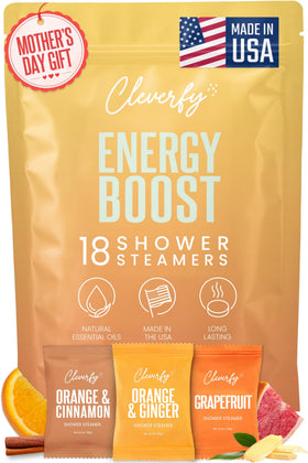 CLEVERFY Energy Boost citrus shower steamers pack for a refreshing morning mood