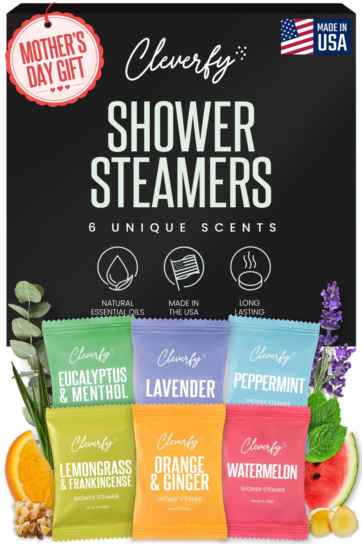 CLEVERFY Shower Steamer Ginger-Orange in use, delivering spa-like relaxation.