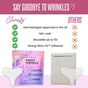 CLEVERFY dermatologist-approved chest patches offer a safe nightly routine.