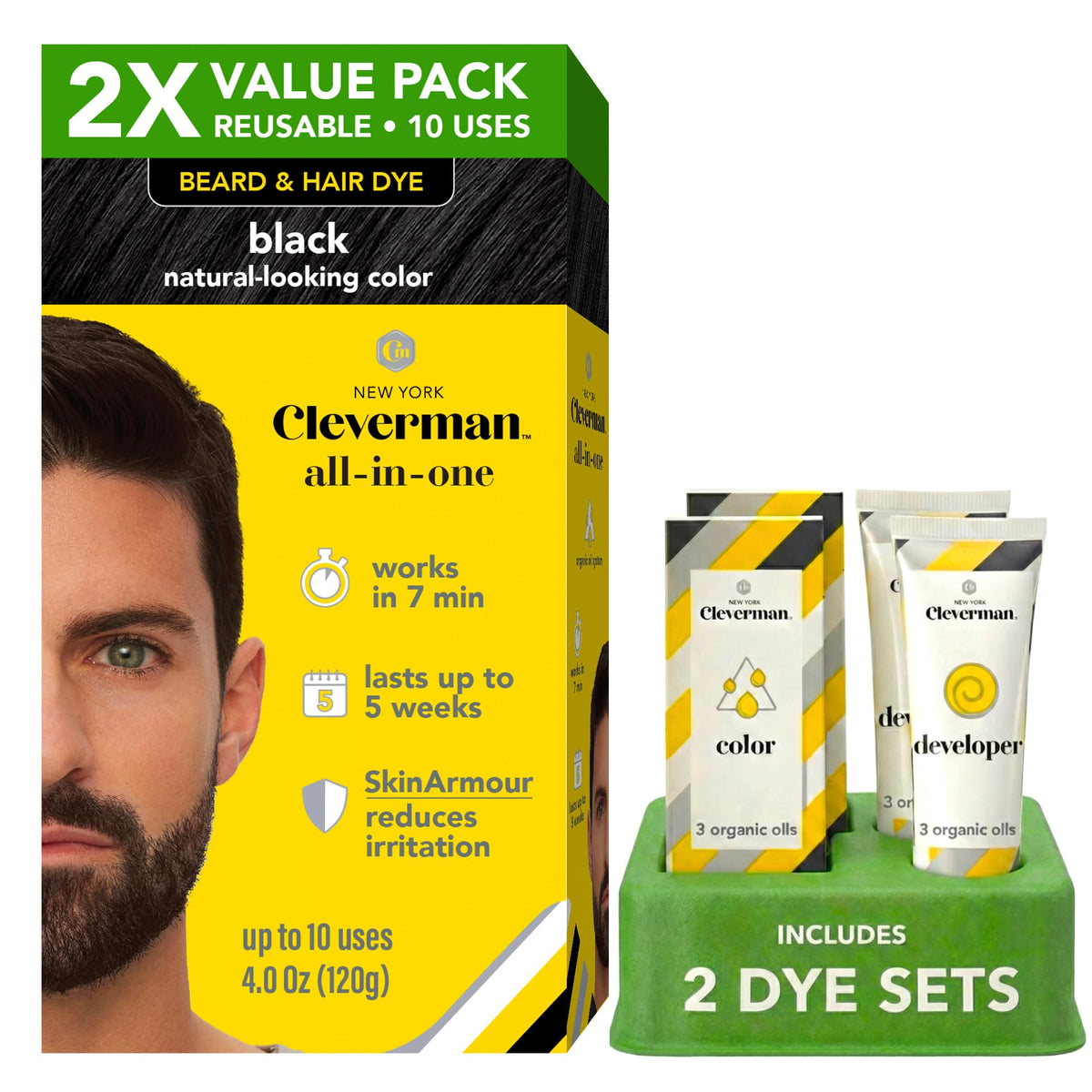 CLEVERMAN 2X-Pack Color Kit showing double color for extended use and savings.