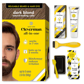 Cleverman Dark Blond 7.01 bottle showing no-drip color for gray coverage