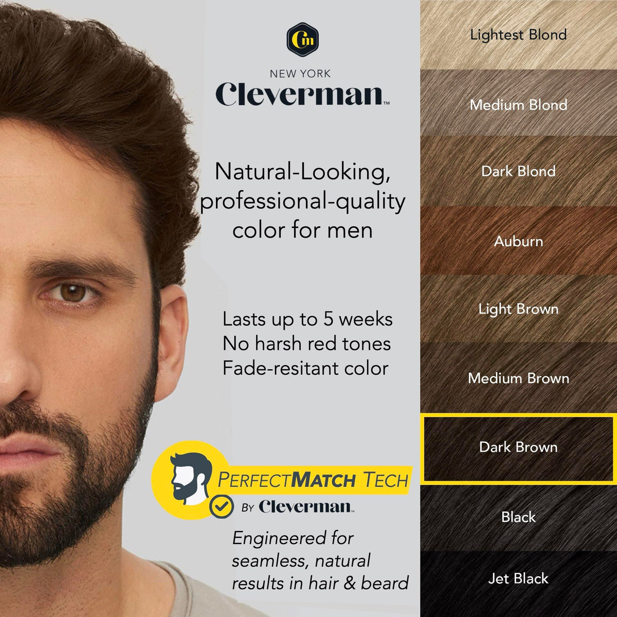 Cleverman fast-acting color cream with long-lasting results up to five weeks