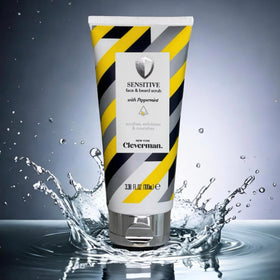 Cleverman triple-oil nourishment image emphasizes argan, walnut, baobab for skin and beard.