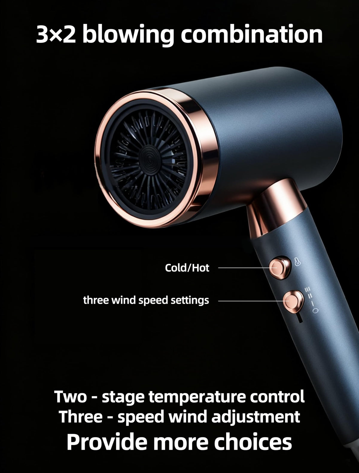 CLGTTBF Lonic hair dryer with concentrator nozzle for precise styling.