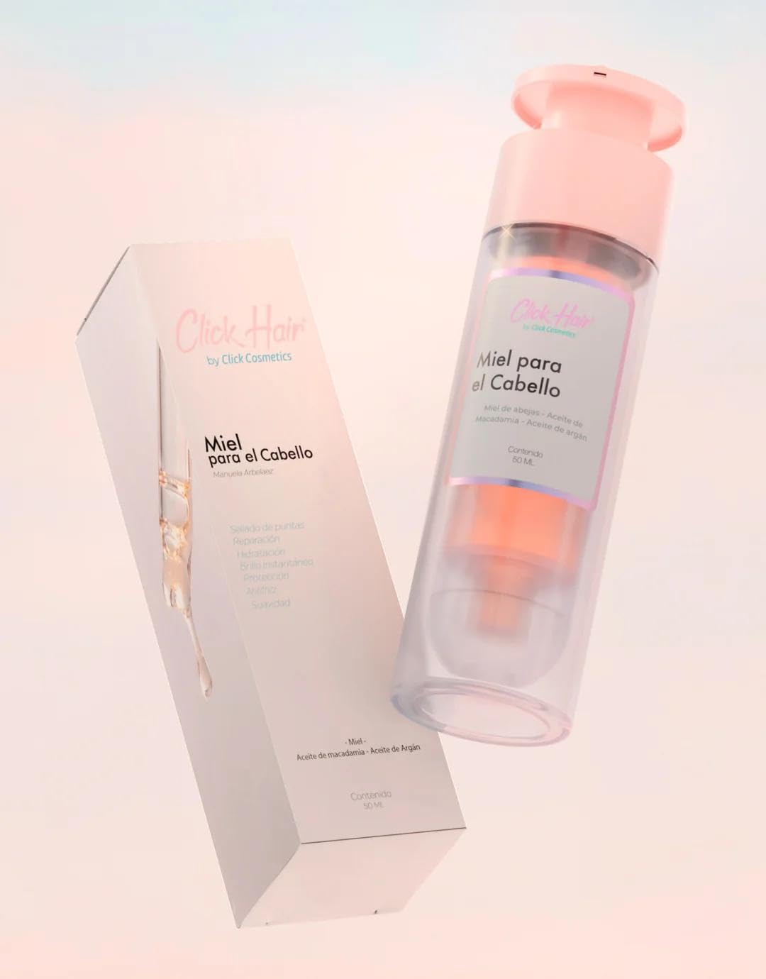 Click Hair Honey Serum delivers instant shine for glossy hair.