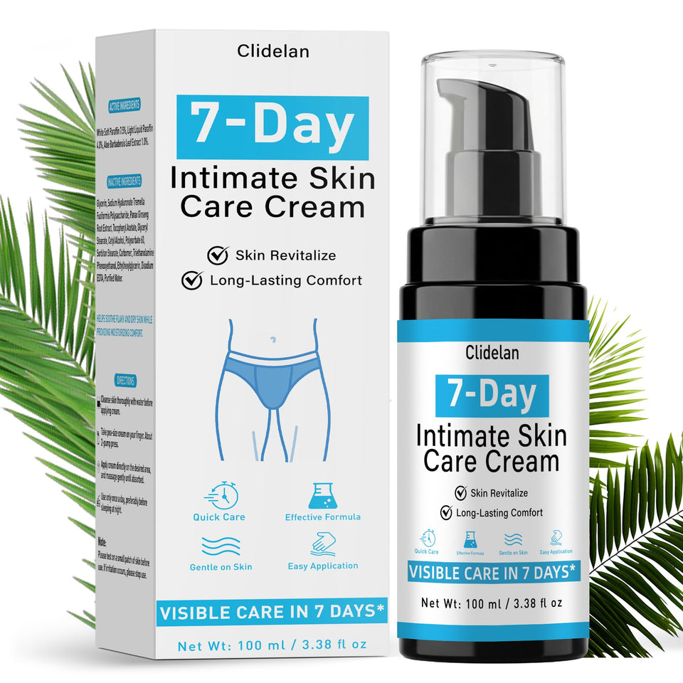 Clidelan foreskin care cream bottle close-up for gentle daily intimate skin moisture