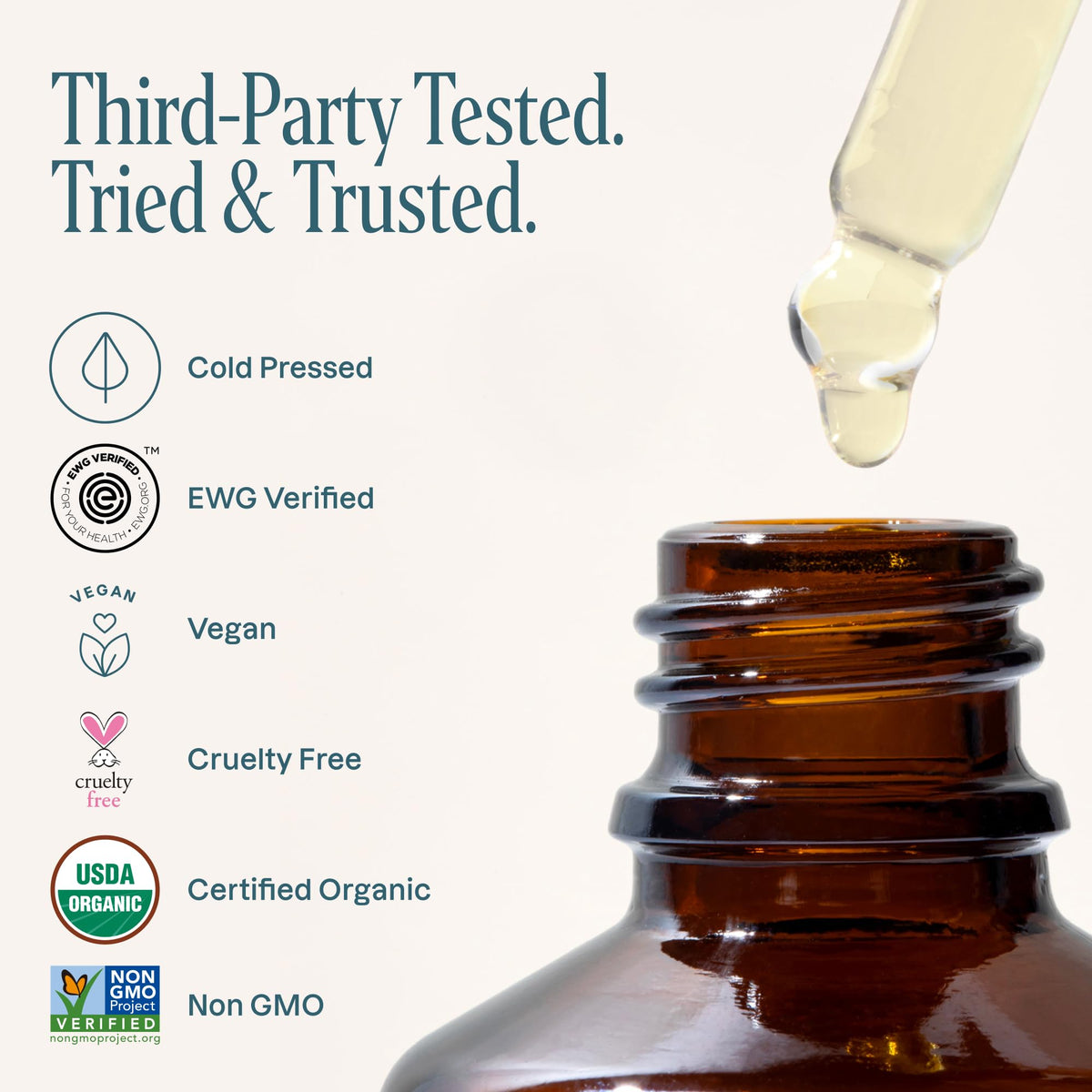 Cliganic Baobab Oil ingredients label confirms the 100% pure, single-ingredient formula.