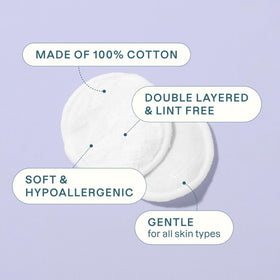 Cliganic hypoallergenic, lint-free pads reduce irritation during cleansing.