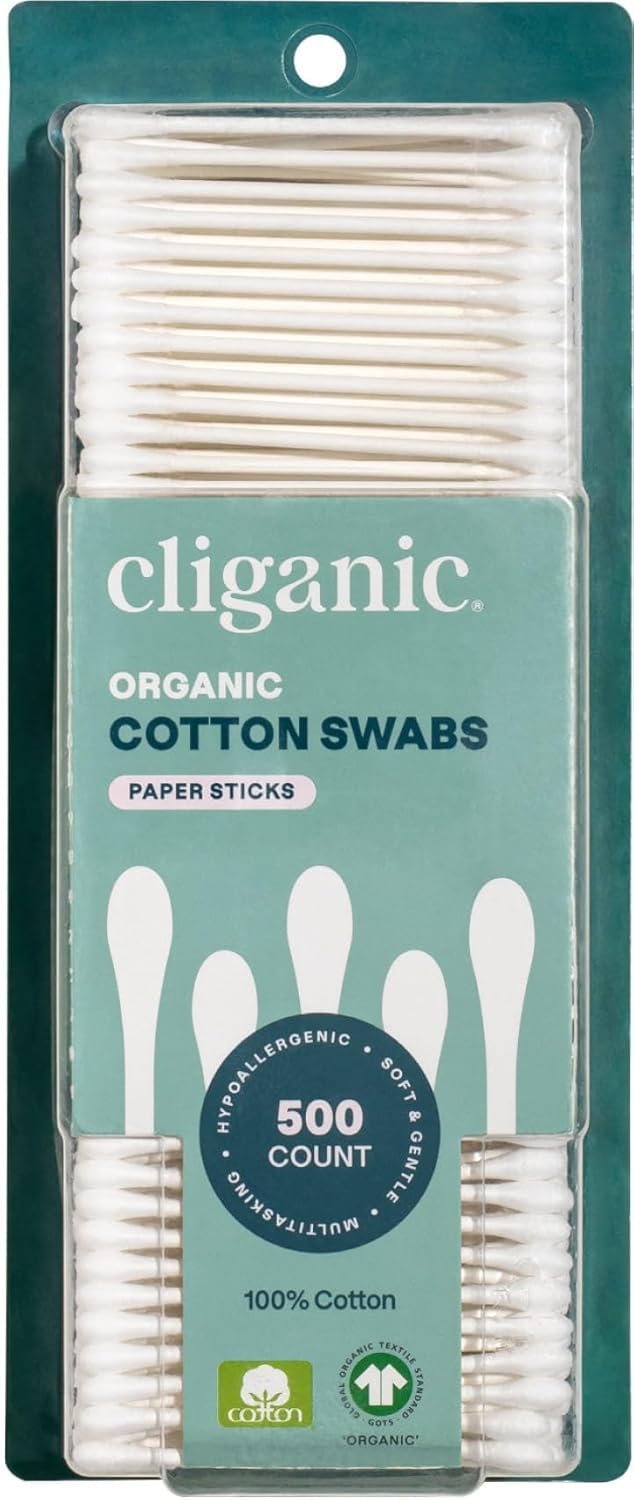 Cliganic electronics cleaning swabs shown on keyboard, suitable for dust removal around devices.