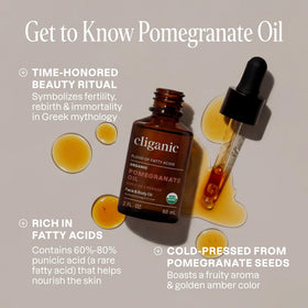 Cliganic pomegranate oil dropper shows rich texture for scalp and hair nourishment