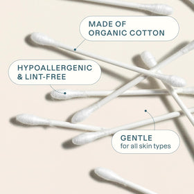 Cliganic soft and absorbent buds macro shot, ideal for delicate skincare and makeup tasks.