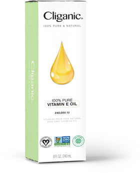 Cliganic Vitamin E oil used to reduce the appearance of scars in daily care.