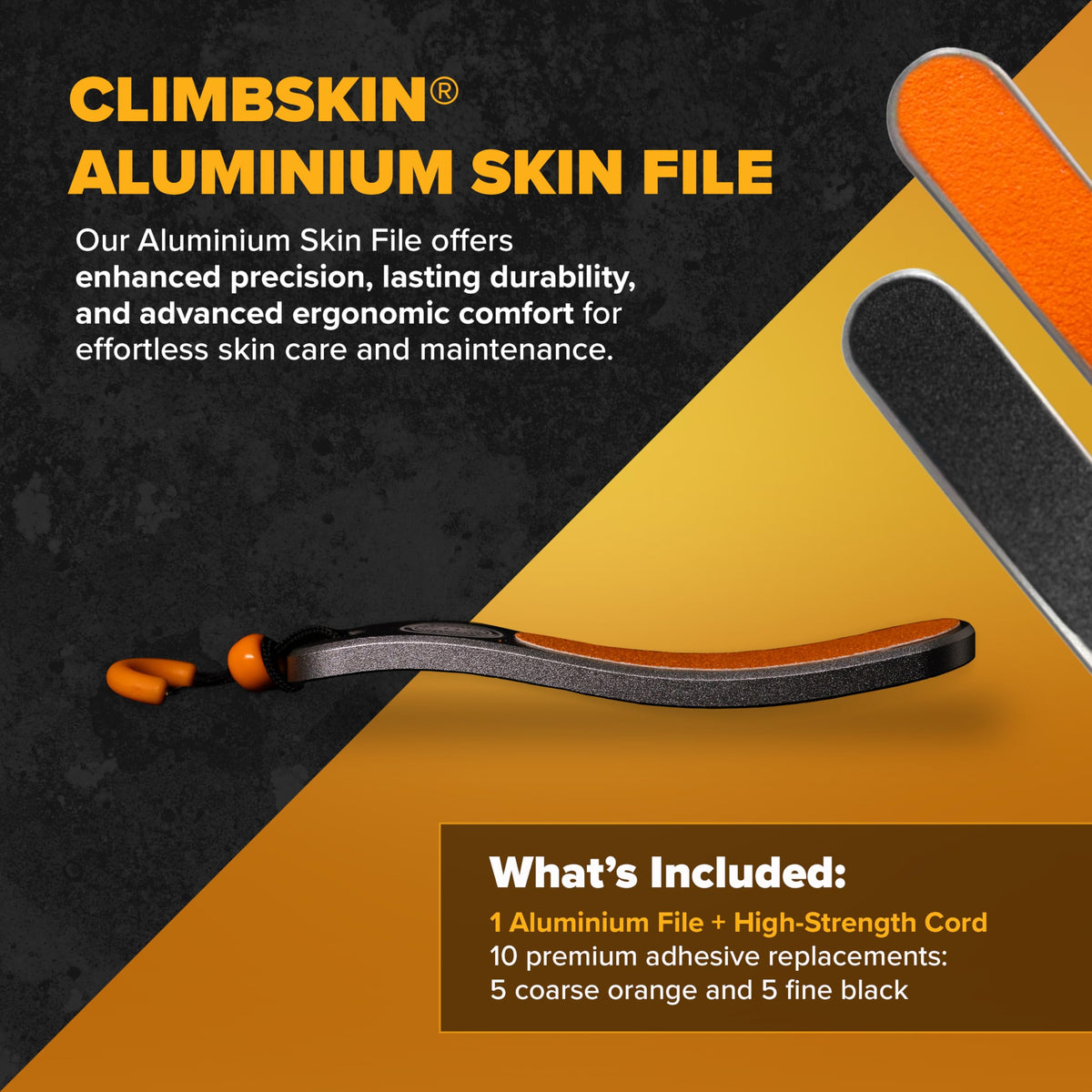 Climbskin Aluminium Skinfile showing exposed metal profile for durable construction.