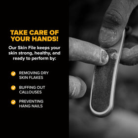 Climbskin Aluminium Skinfile with orange cord visibility for quick retrieval between sets.