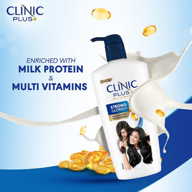Clinic Plus bottle cap close-up highlighting the 650 ml bottle and gentle cleansing.