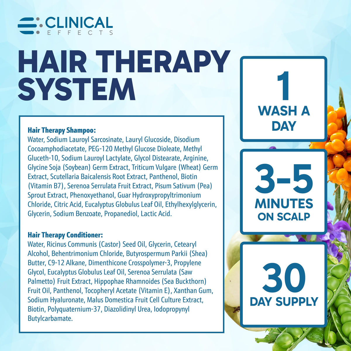 Clinical Effects Hair Therapy Conditioner texture view suggests rich nourishing oils