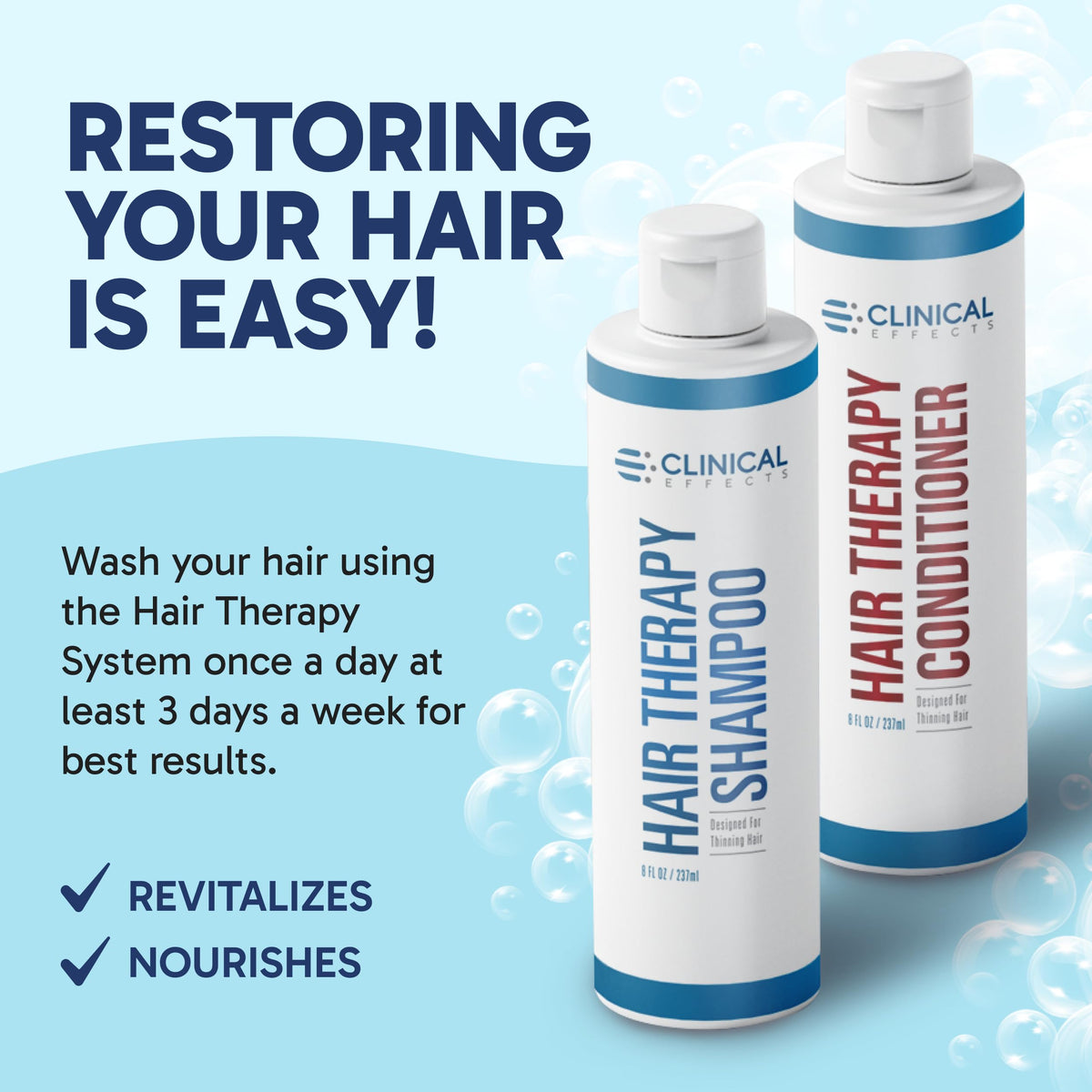 Clinical Effects Hair Therapy Shampoo splash shows refreshing scent for daily use