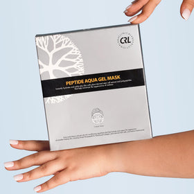 Clinical Resolution CRL Peptide Aqua Gel Mask sheets inside box ready for use