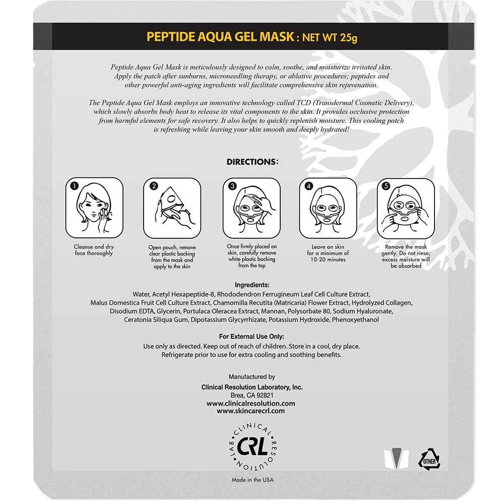 Clinical Resolution CRL Peptide Aqua Gel Mask cooling gel effect on skin redness