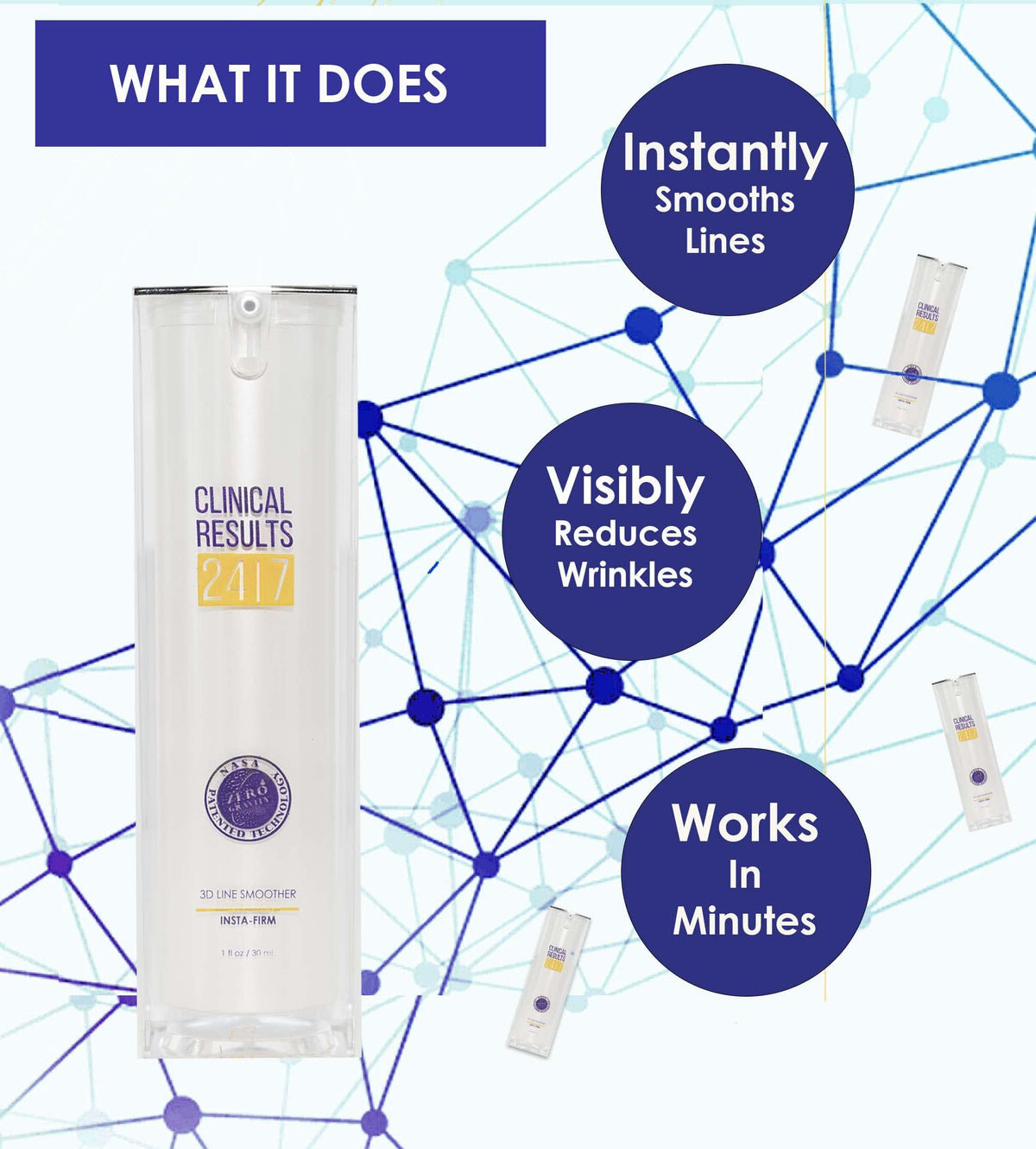 Clinical Results 24|7 Insta-Firm eye-area application smooths puffiness
