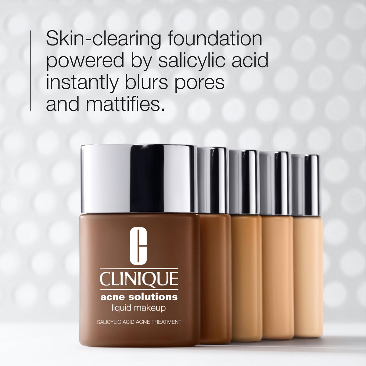 Clinique foundation swatch on skin showing natural matte finish.