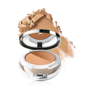 Clinique Beyond Perfecting Powder compact opened for on-the-go touch-ups