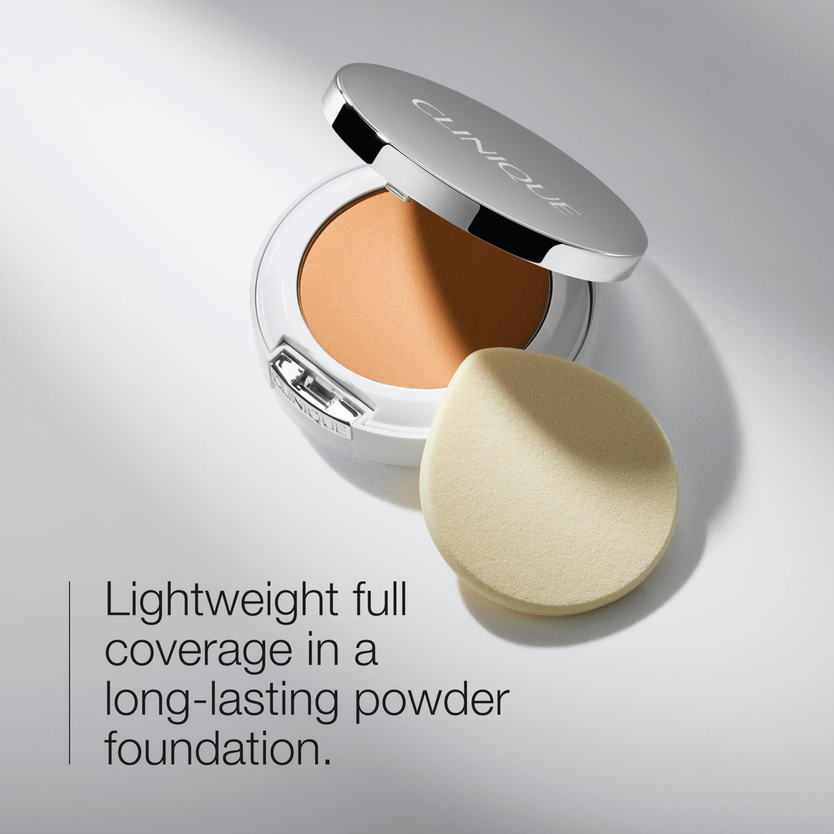 Clinique Beyond Perfecting Powder swatches showing full-coverage effect