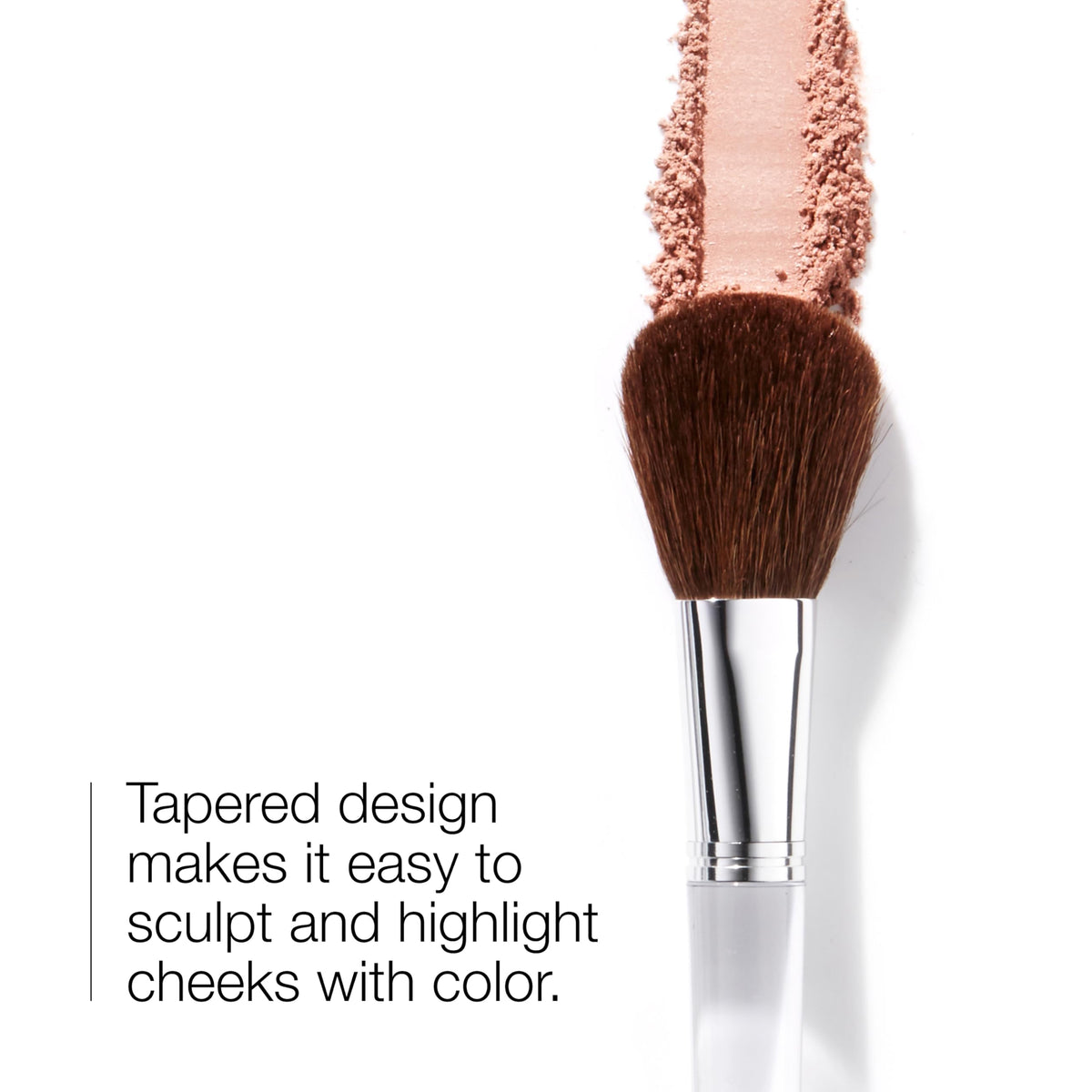 Clinique Blush Brush precise-application enables even color on cheeks and cheekbones.