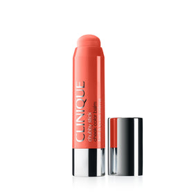 Clinique Chubby Cream Blush Stick Plenty O'Papaya applied for travel-ready color.