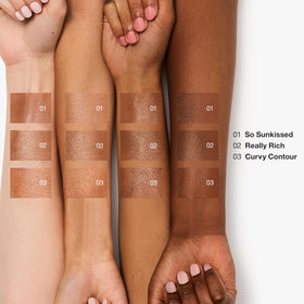 Close-up shows matte finish on skin with Clinique contour