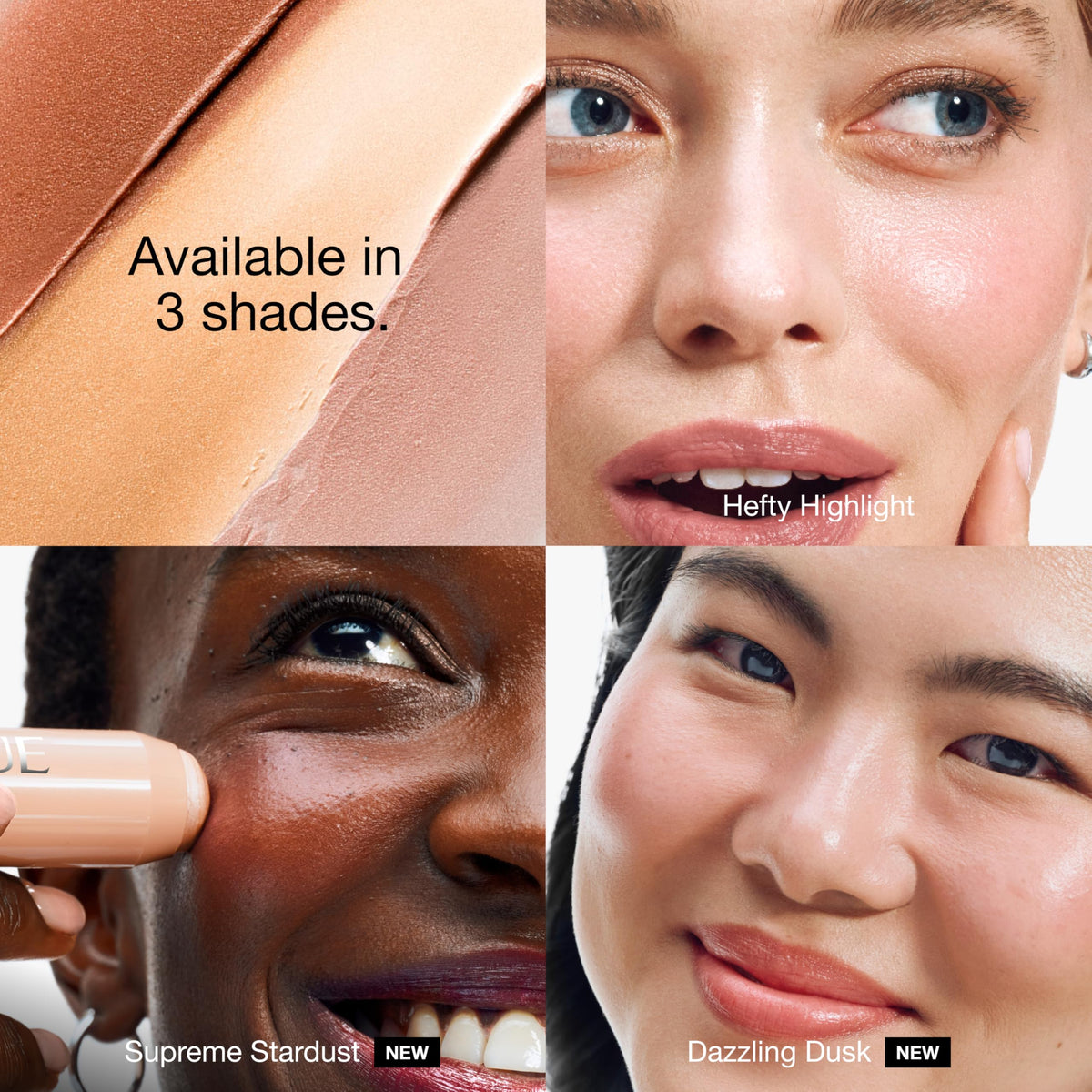Clinique Chubby Stick Sculpting Highlighter on the nose bridge adds brightness.