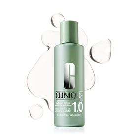 Clinique Clarifying Lotion 1.0 bottle showing gentle exfoliation for sensitive skin