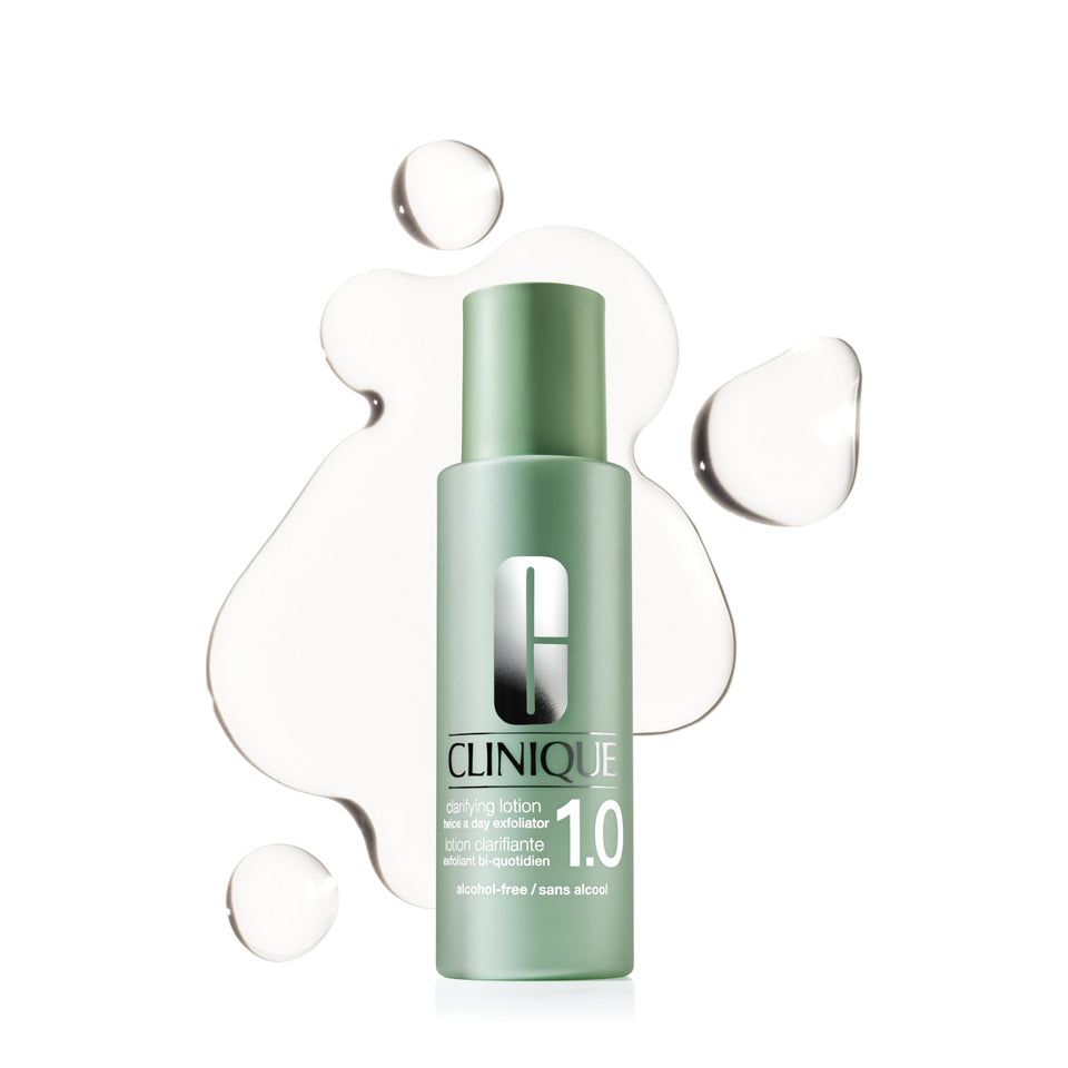 Clinique Clarifying Lotion 1.0 bottle for sensitive skin ready for gentle exfoliation