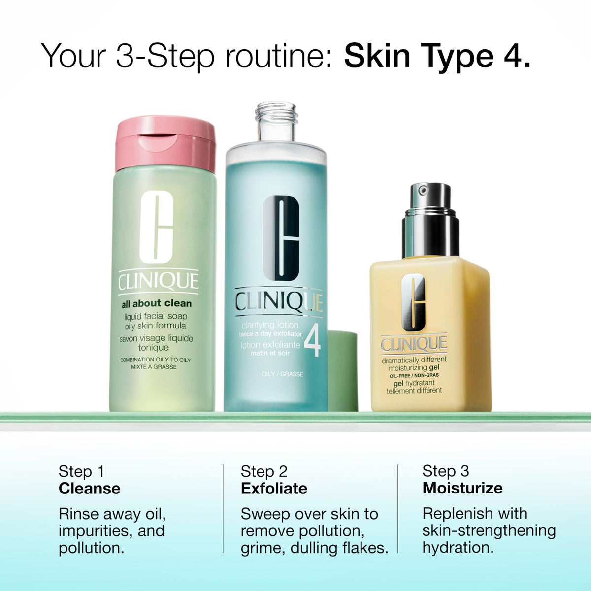 Clinique Clarifying Lotion 4 formula for oily skin balances shine
