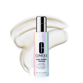 Clinique Even Better Clinical serum bottle for daily brightening and soothing care.