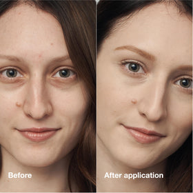 Clinique Even Better foundation matte finish closeup shows long-wear performance.