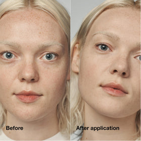 Shade swatches of Clinique Even Better Clinical Serum Foundation across multiple tones for shade matching.